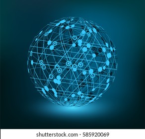 Abstract technology sphere.Vector 3D sphere design.