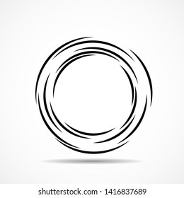 Abstract technology spiral circles, geometric logo, vector