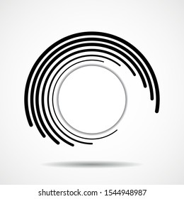 Abstract technology spiral lines in circle form, geometric logo, vector