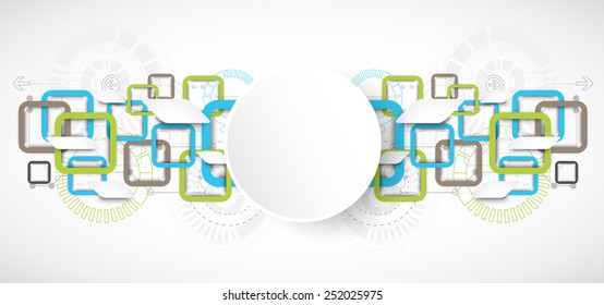 Abstract technology square background