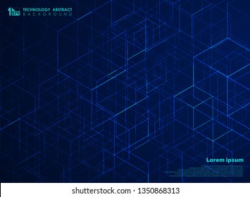 Abstract technology square energy cube pattern background. You can use for futuristic design of tech artwork, ad, poster, print, cover design, annual report. illustration vector eps10