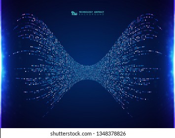 Abstract technology square pattern blue design energy lines decoration background. You can use for big data analysis system, ad, poster, artwork, print. illustration vector eps10