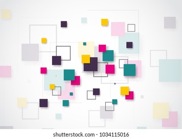 Abstract technology of squares concept. vector illustration background