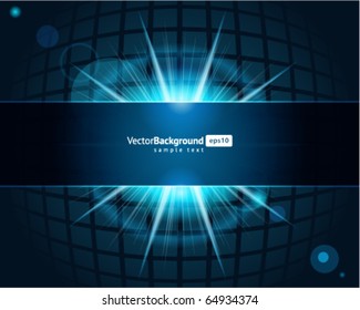 Resumen de cuadrados de tecnología con fondo vectorial de lente