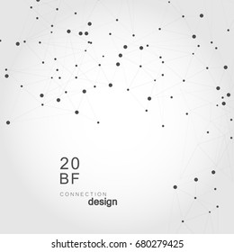 Abstract technology structure. Vector network polygonal space background with connecting dots and lines.