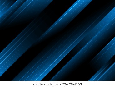 Abstract technology style background, gradient bar with lines, dark blue color tone