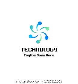 plantilla vectorial de icono de símbolo de tecnología abstracta