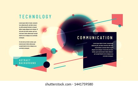 Abstract technology template design with geometric shapes, headlines and text. Vector illustration.