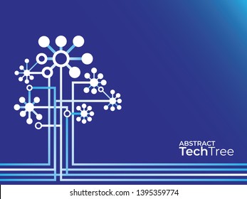 Abstract Technology Tree Blue Background