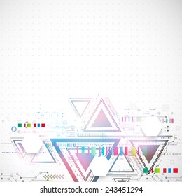 Abstract technology triangle background. Vector