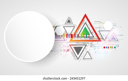 Abstract technology triangle background. Vector