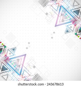 Abstract technology triangle background. Vector