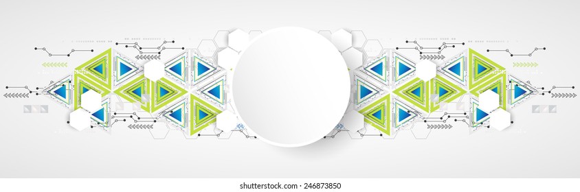 Abstract technology triangle background. Vector