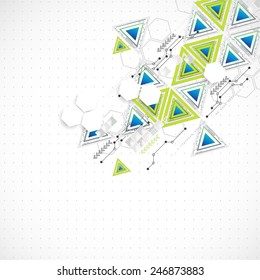 Abstract technology triangle background. Vector