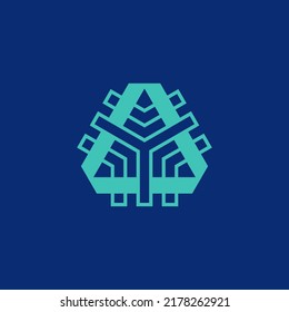 abstract technology triangle logo. letter Y modern logo