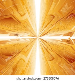 Abstract technology tunnel.