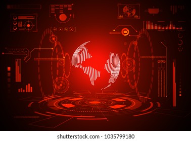 abstract technology ui futuristic concept world digital hud interface hologram elements of digital data chart, communication, circle percent vitality innovation on hi tech future design background