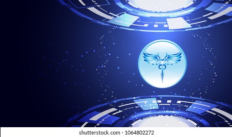 Abstract technology ui futuristic concept hud interface hologram elements of digital data chart, to be used in communication, computing, medical digital health care ; health future design on hi tec
