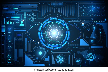 abstract technology ui futuristic concept Ai hud interface hologram elements of digital data chart, communication, computing and circle percent vitality innovation on hi tech future design background
