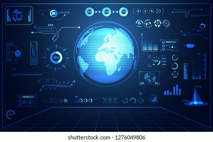 Abstract Technology Ui Futuristic Concept World Stock Vector (Royalty ...