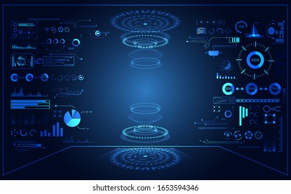 abstract technology ui futuristic concept hud interface hologram elements of digital data chart on hi tech future design background