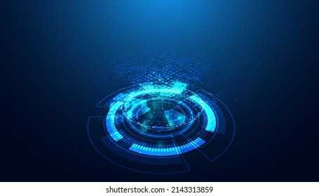 abstract technology ui futuristic concept circle hologram innovation on hi tech future design background