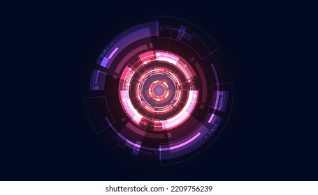 abstract technology ui futuristic concept hud interface hologram elements of digital data chart, communication, computing and circle percent vitality innovation on hi tech future design background