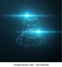 Abstract technology user interface shape background. Vector eps10.