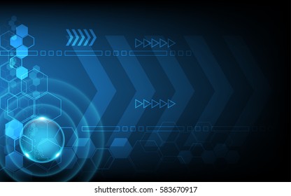 abstract technology with various element vector illustration