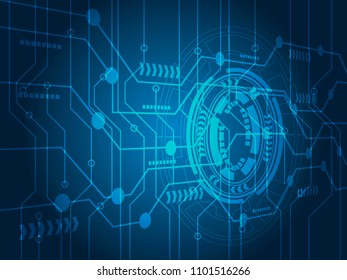 abstract technology various technology elements Hi-tech communication concept innovation background. Circle empty space for your text. - vector illustration