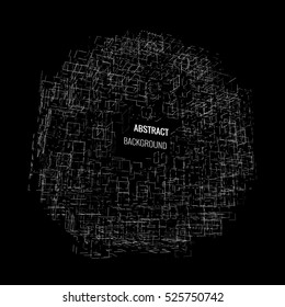 Abstract technology vector background. Abstract architect. Cubic based space.