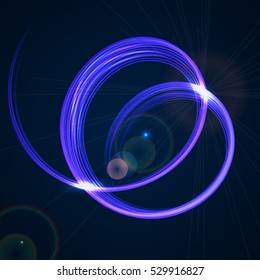 Abstract technology vector background with blue spiral shape.
