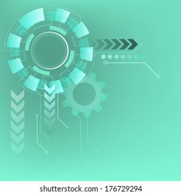 abstract technology vector background green