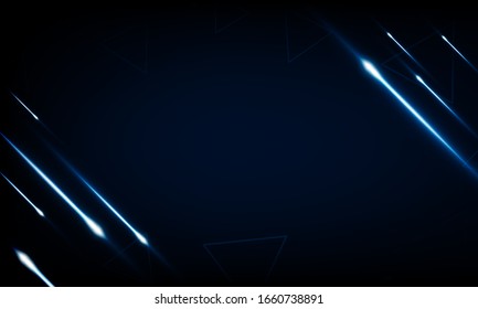 abstract technology vector background with lights dark backdrop with Arrow Light out triangle background Hitech communication