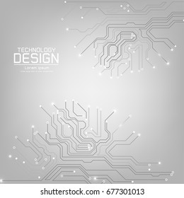 abstract technology vector with a circuit board texture, on the gray background illustration