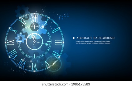 Abstract technology vector clock wallpaper