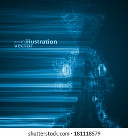 Abstract technology, vector futuristic illustration eps10, creative dynamic element.