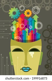 Abstract Technology Vector with Head