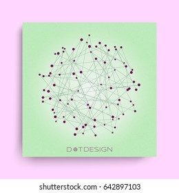 Abstract technology vector illustration. Composition with dots and lines in frame.
