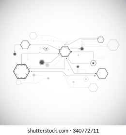 Abstract technology vector structure on the gray background