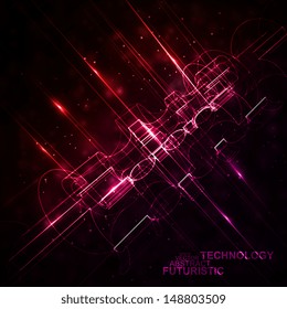 Abstract technology, vector technical drawing, shiny space background eps10