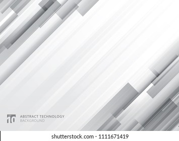 Abstrakte Technologie überlappen geometrische Quadrate die graue Farbe auf weißem Hintergrund mit Kopienraum. Vektorillustration-Grafik