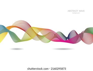 Abstract technology wave lines colorful isolated on white background for design elements Curve modern pattern.