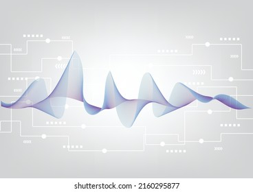Abstract technology wave lines colorful isolated on white background for design elements Curve modern pattern.