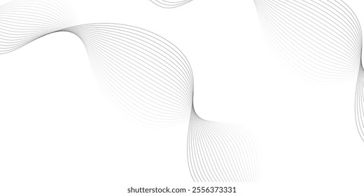 Abstract technology wave lines, frequency sound, data science, business wave line background. Abstract wavy element for design on transparent background isolated