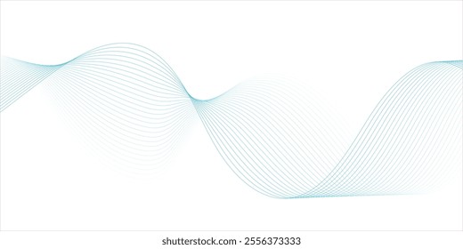 Abstract technology wave lines, frequency sound, data science, business wave line background. Abstract wavy element for design on transparent background isolated