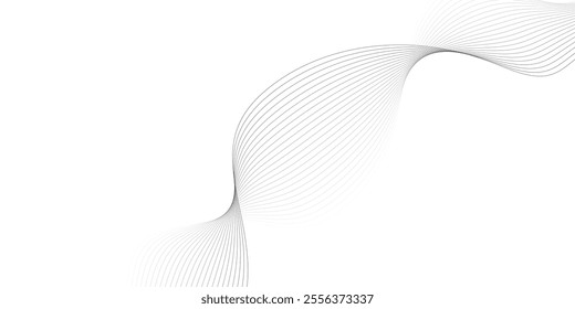 Abstract technology wave lines, frequency sound, data science, business wave line background. Abstract wavy element for design on transparent background isolated