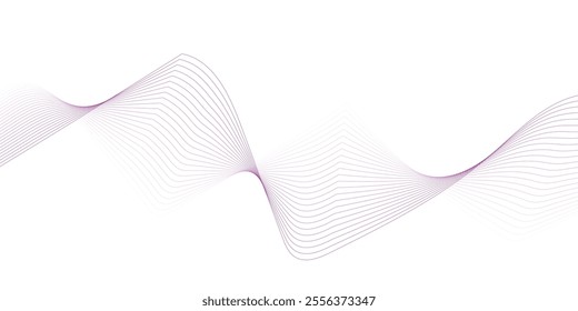 Abstract technology wave lines, frequency sound, data science, business wave line background. Abstract wavy element for design on transparent background isolated