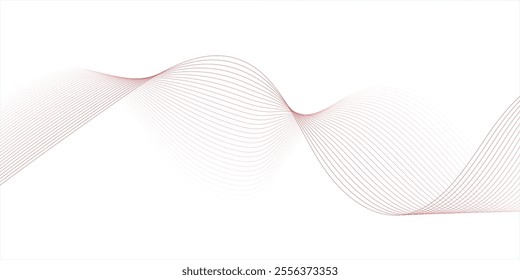 Abstract technology wave lines, frequency sound, data science, business wave line background. Abstract wavy element for design on transparent background isolated