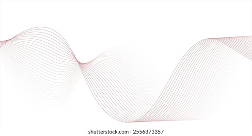 Abstract technology wave lines, frequency sound, data science, business wave line background. Abstract wavy element for design on transparent background isolated